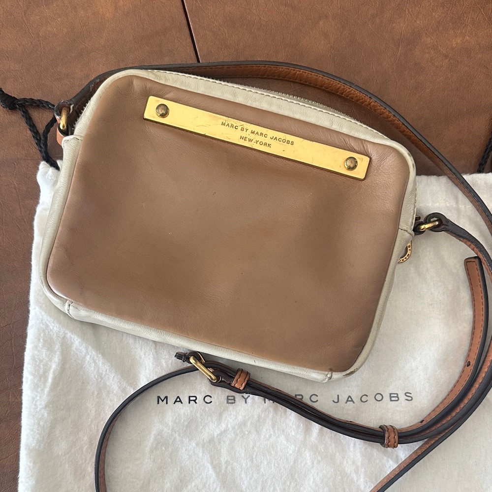 Marc by Marc Jacobs Camrl Brown and Ecru/Cream Crossbody/Shoulder  Bag